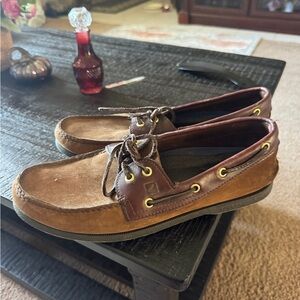 Sperry Top spider Dark Brown Leather Boat Shoe size 10.5